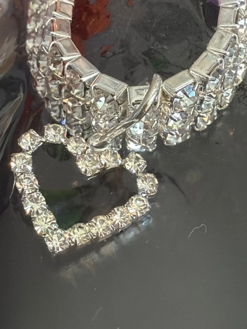 2 Pet Jewelry Rhinestone Faux Pearl Collars Heart Bone Charm Adj Size Small NWT